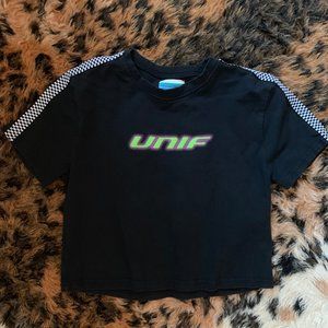 UNIF Tops - UNIF black/green racer crop top t-shirt Small UNIF Tops - UNIF black/green racer crop top t-shirt Small